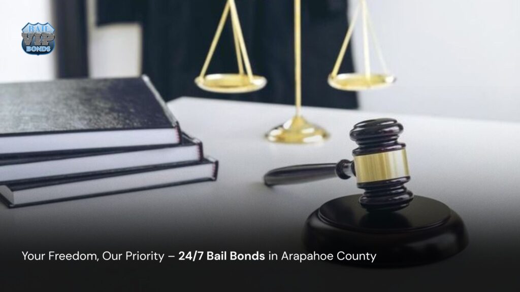 A Denver bail bond agent helping a client with paperwork during a 24-hour emergency case in Arapahoe County.