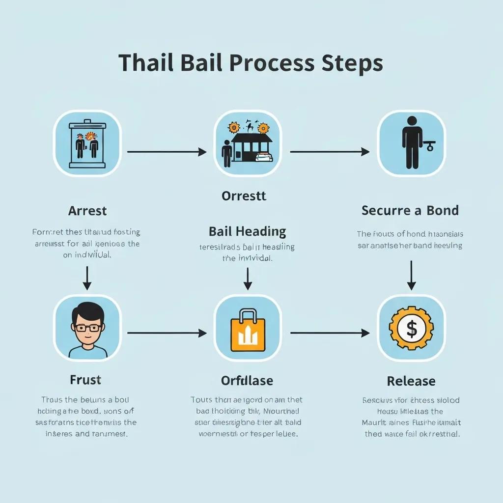 Visual representation of the bail process steps from arrest to release