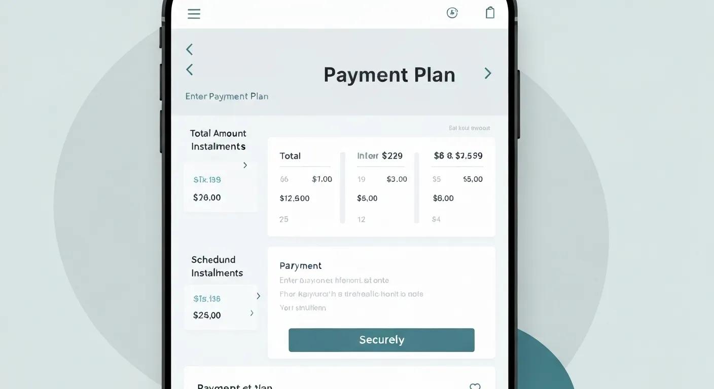 Smartphone displaying payment plan options for bail bonds