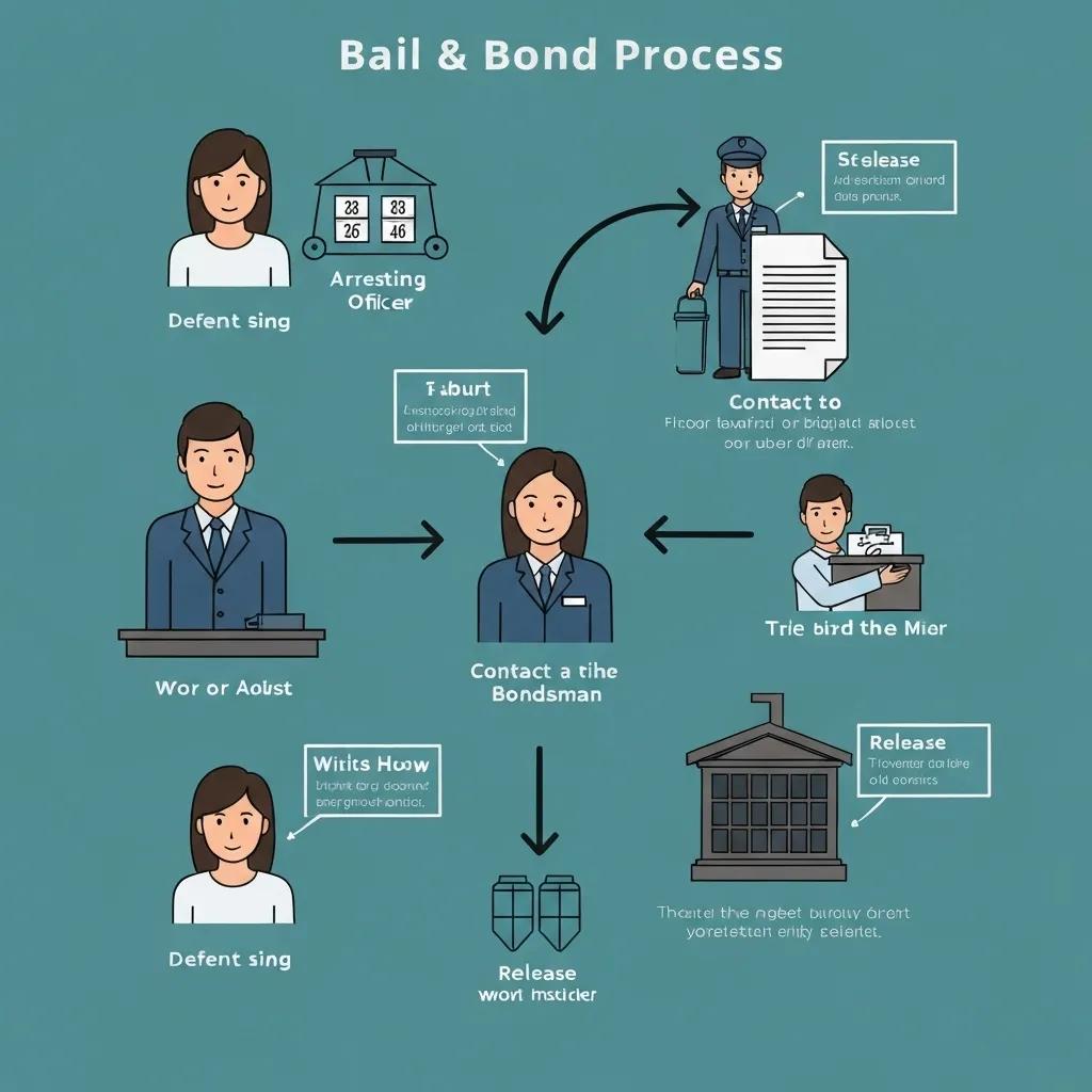 Visual representation of the bail bond process steps in Arapahoe County