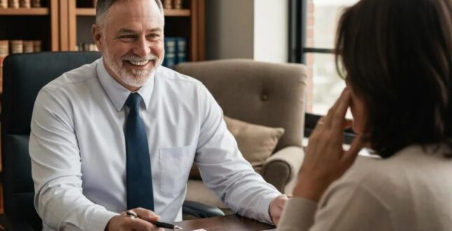 Friendly bondsman assisting a family member in a cozy office setting, highlighting the importance of support in the bail bond process