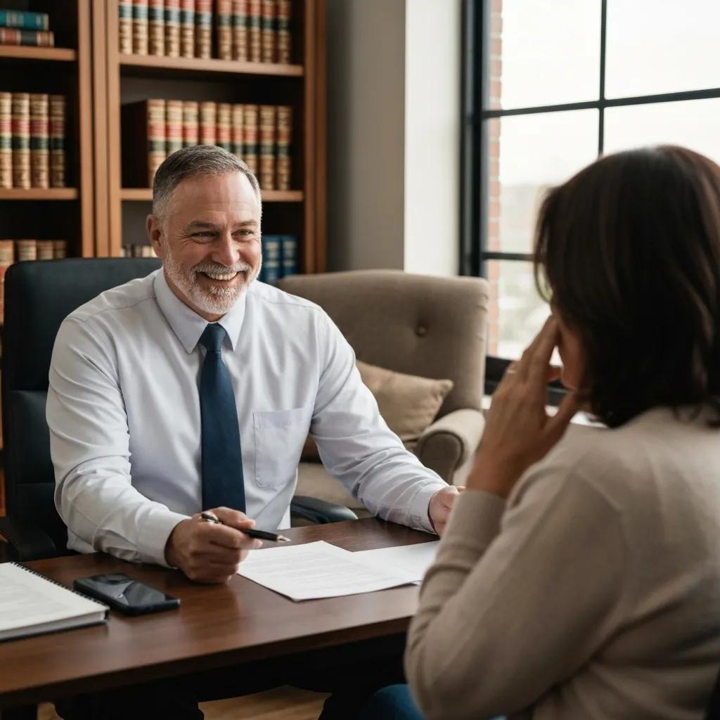 Friendly bondsman assisting a family member in a cozy office setting, highlighting the importance of support in the bail bond process