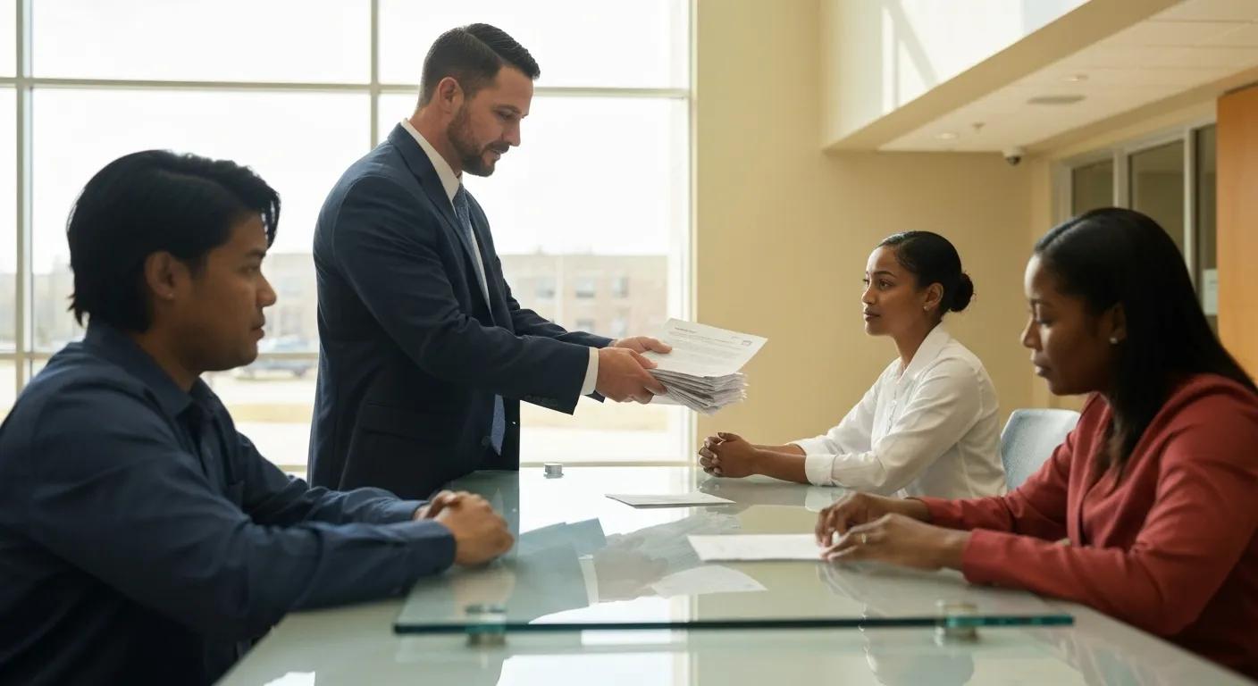 Bail bondsman delivering paperwork to intake staff at Broomfield County Detention Center