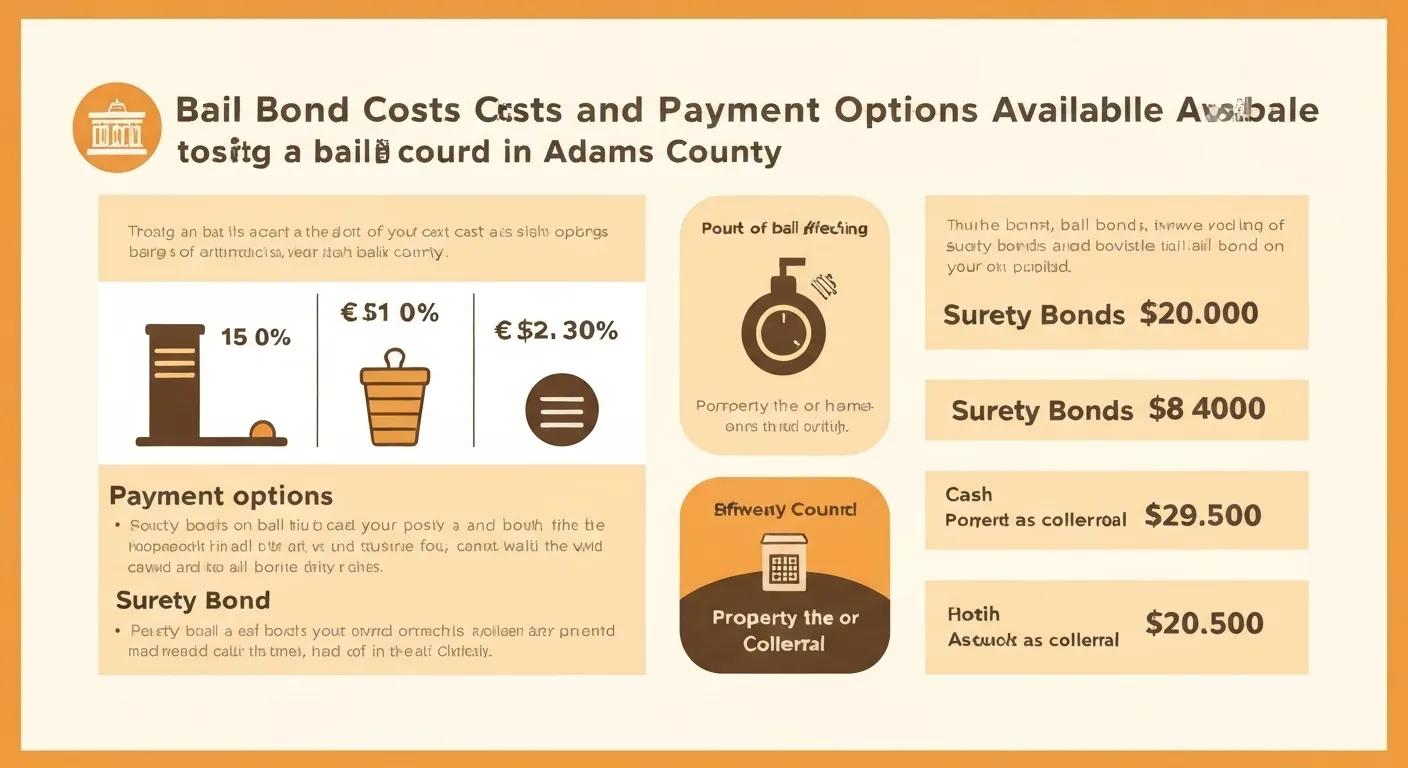 Illustration of bail bond costs and payment options in Adams County