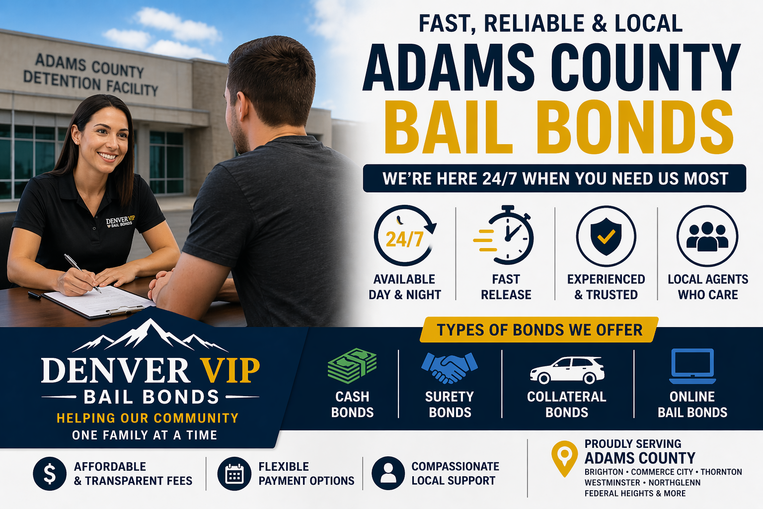 24 Hour Bail Bonds in Adams County CO (Fast Release)