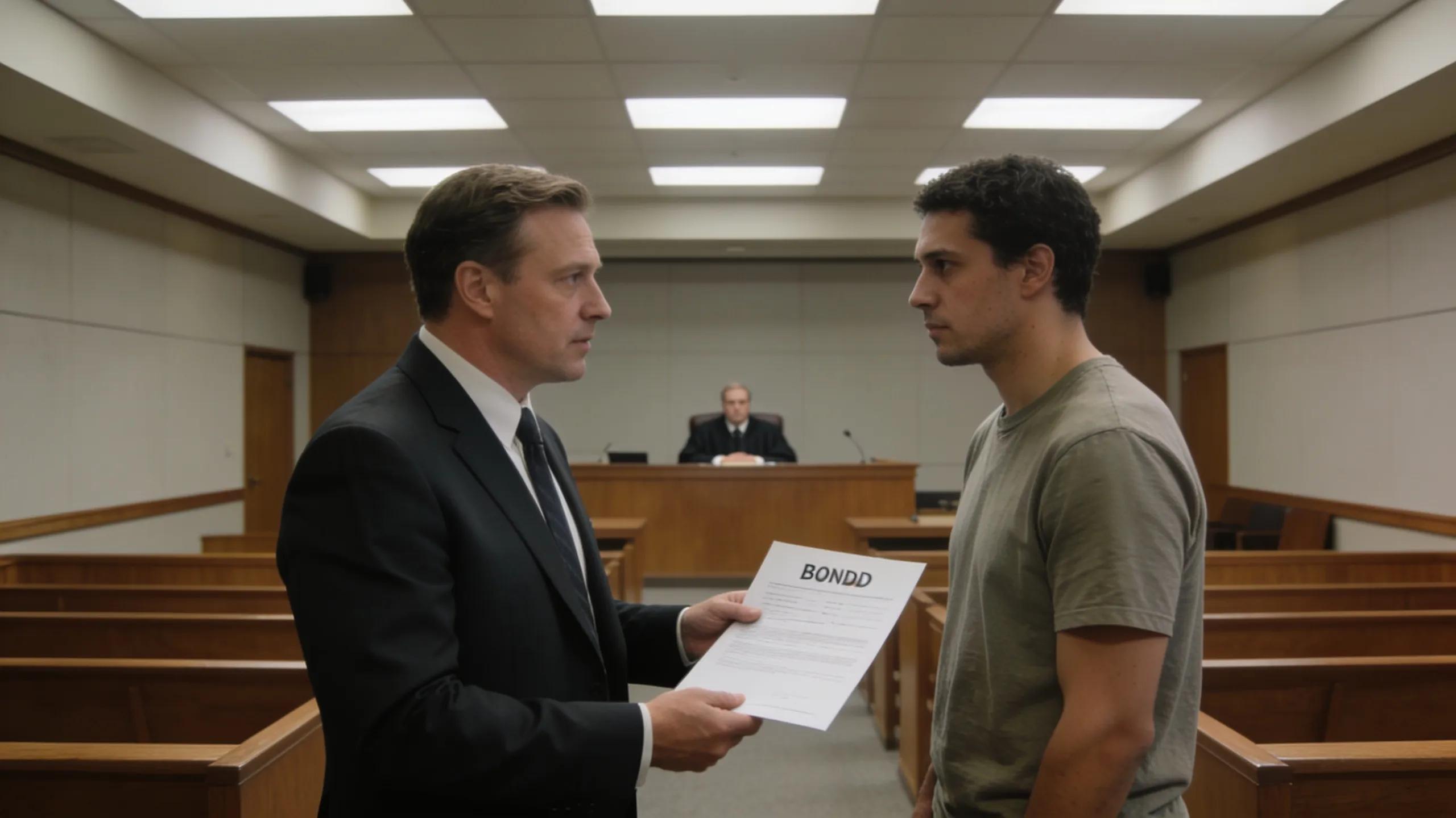 A licensed bondsman posts a bond that guarantees a defendant's court appearance, securing temporary release
