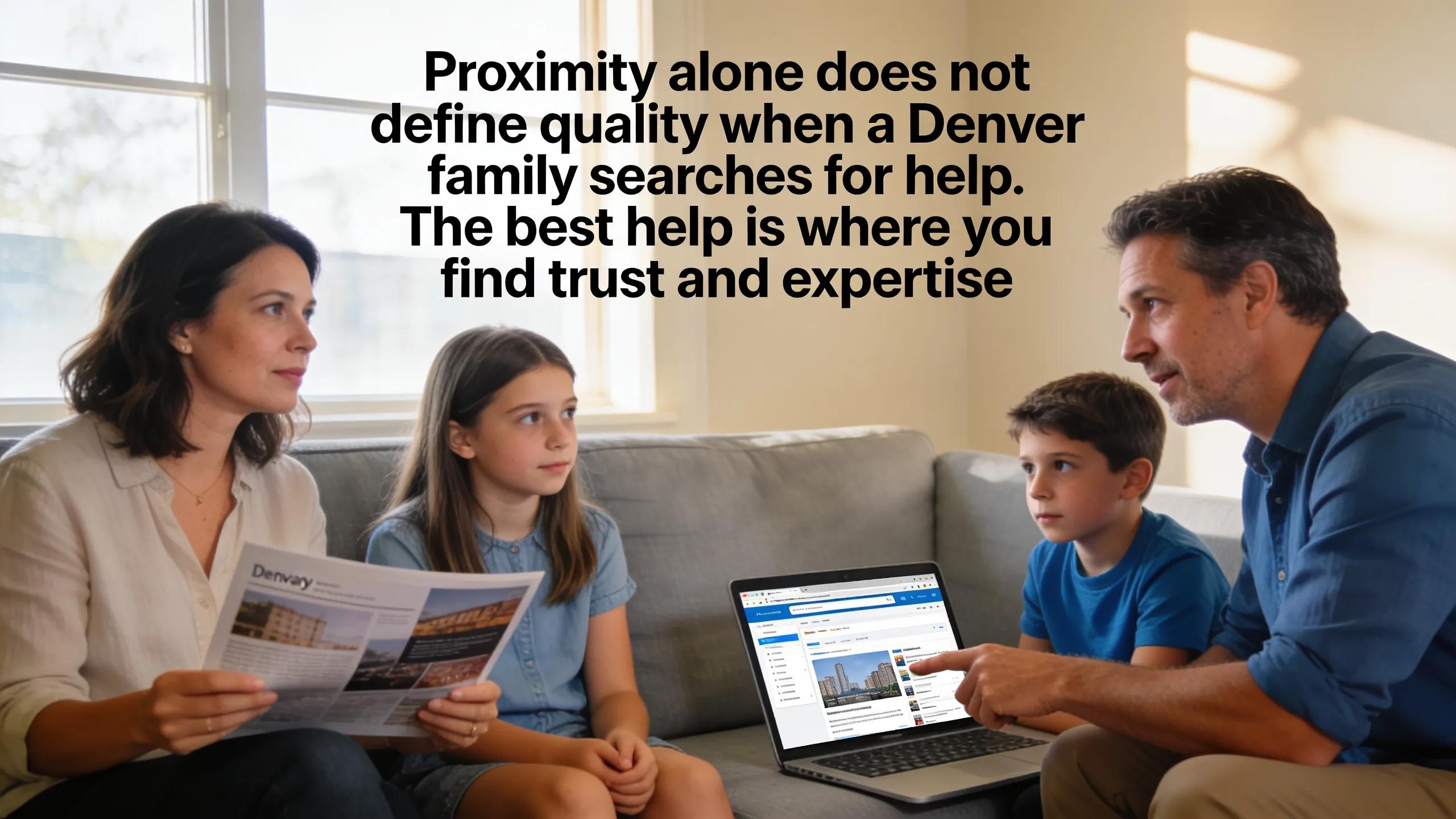 Proximity alone does not define quality when a Denver family searches for help. The best